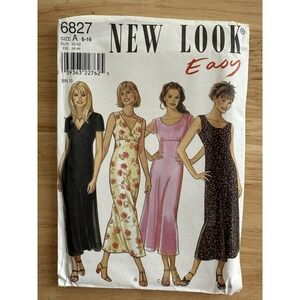 New Look 6827 Womens 6-16 Dress Various Length & Sleeves Sewing Pattern UNCUT